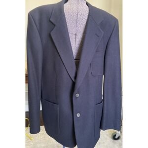 Redwood Ross mens 44R Herringbone Jacket Sport Coat Navy Wool Preppy Classic
